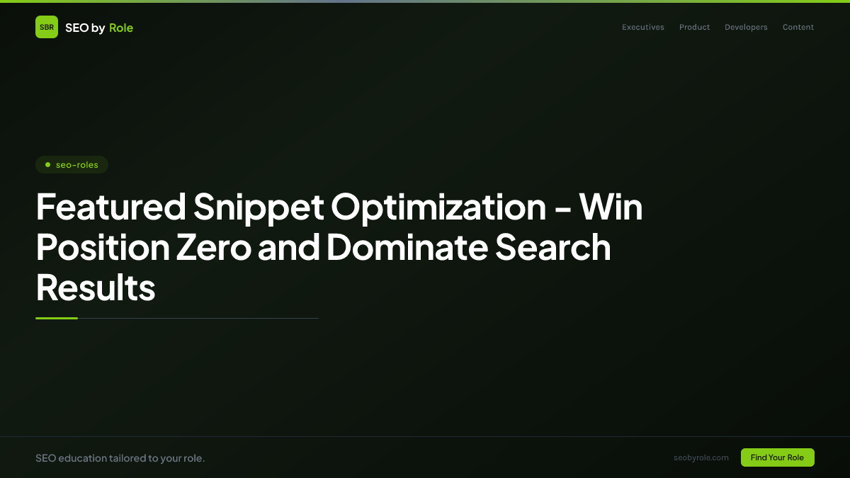 : Featured Snippet Optimization - Win Position Zero and Dominate Search Results