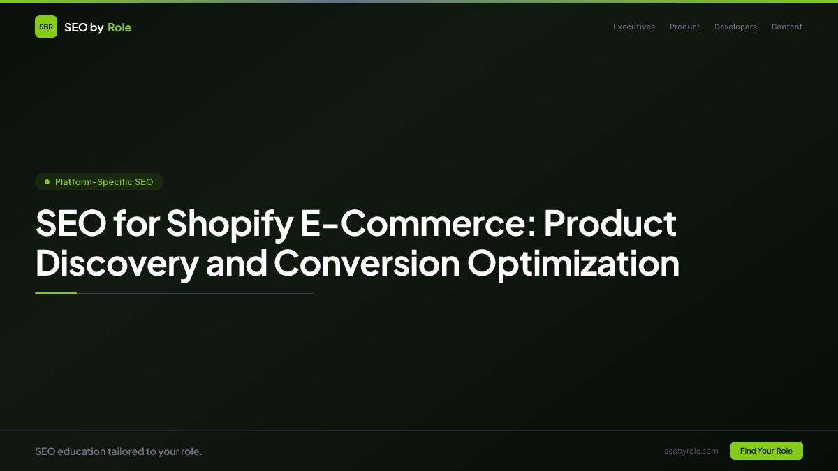 : SEO for Shopify E-Commerce: Product Discovery and Conversion Optimization