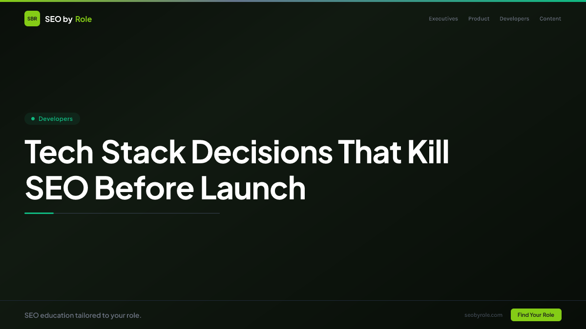 : Tech Stack Decisions That Kill SEO Before Launch