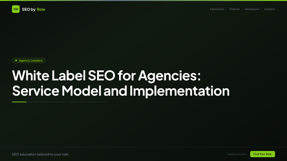 : White Label SEO for Agencies: Service Model and Implementation