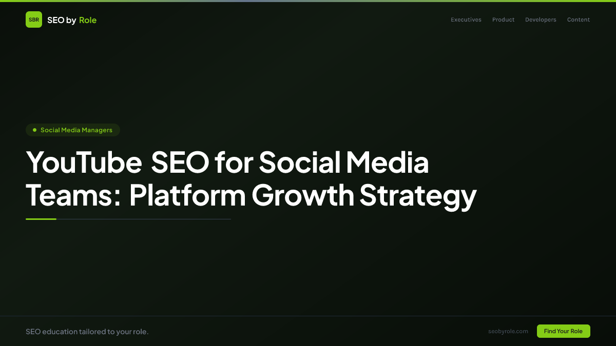 : YouTube SEO for Social Media Teams: Platform Growth Strategy